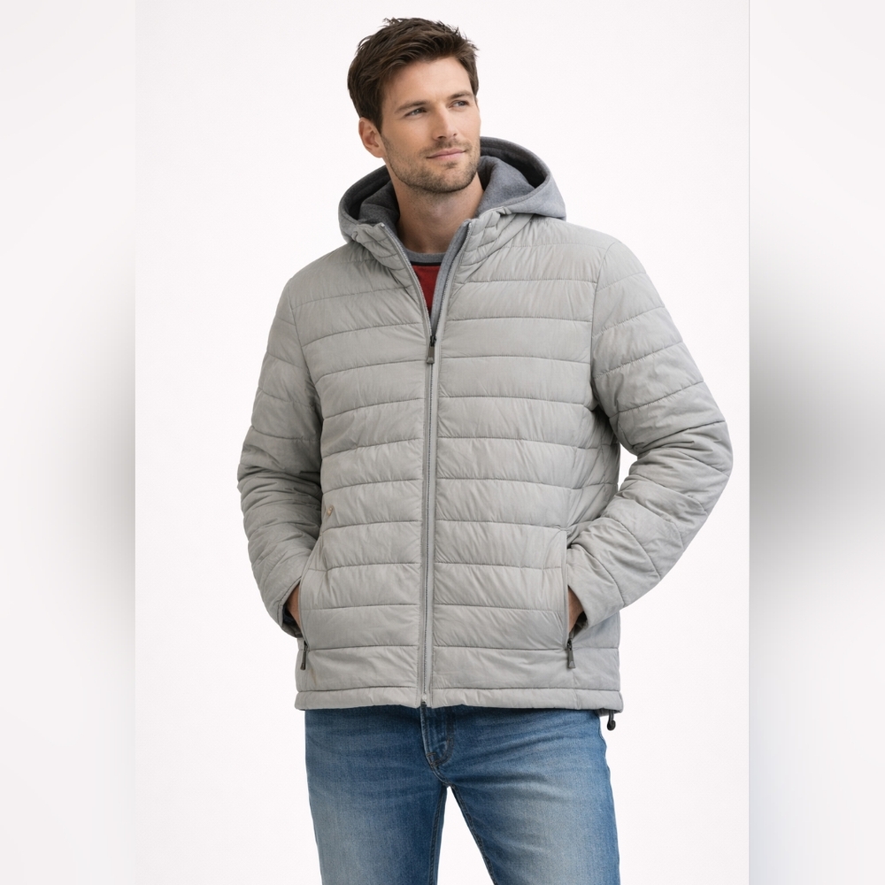 Guess Light Gray Puffer Jacket